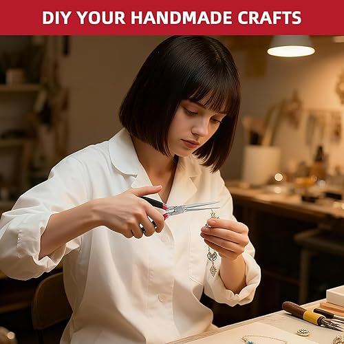 Miniatura 20 de Juego de 5 alicates de joyería, juego de herramientas de alicates para hacer joyas, incluye aguja, nariz, cadena, nariz, alicates doblados redondos