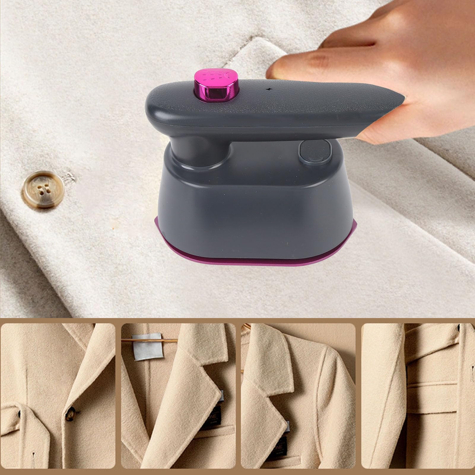 Ferro da stiro a vapore per vestiti, Macchina da stiro portatile a vapore 120ml Vapore portatile per indumenti Tessuto Wrinkles Remover con tazza di misura per Home (Plug 220v)