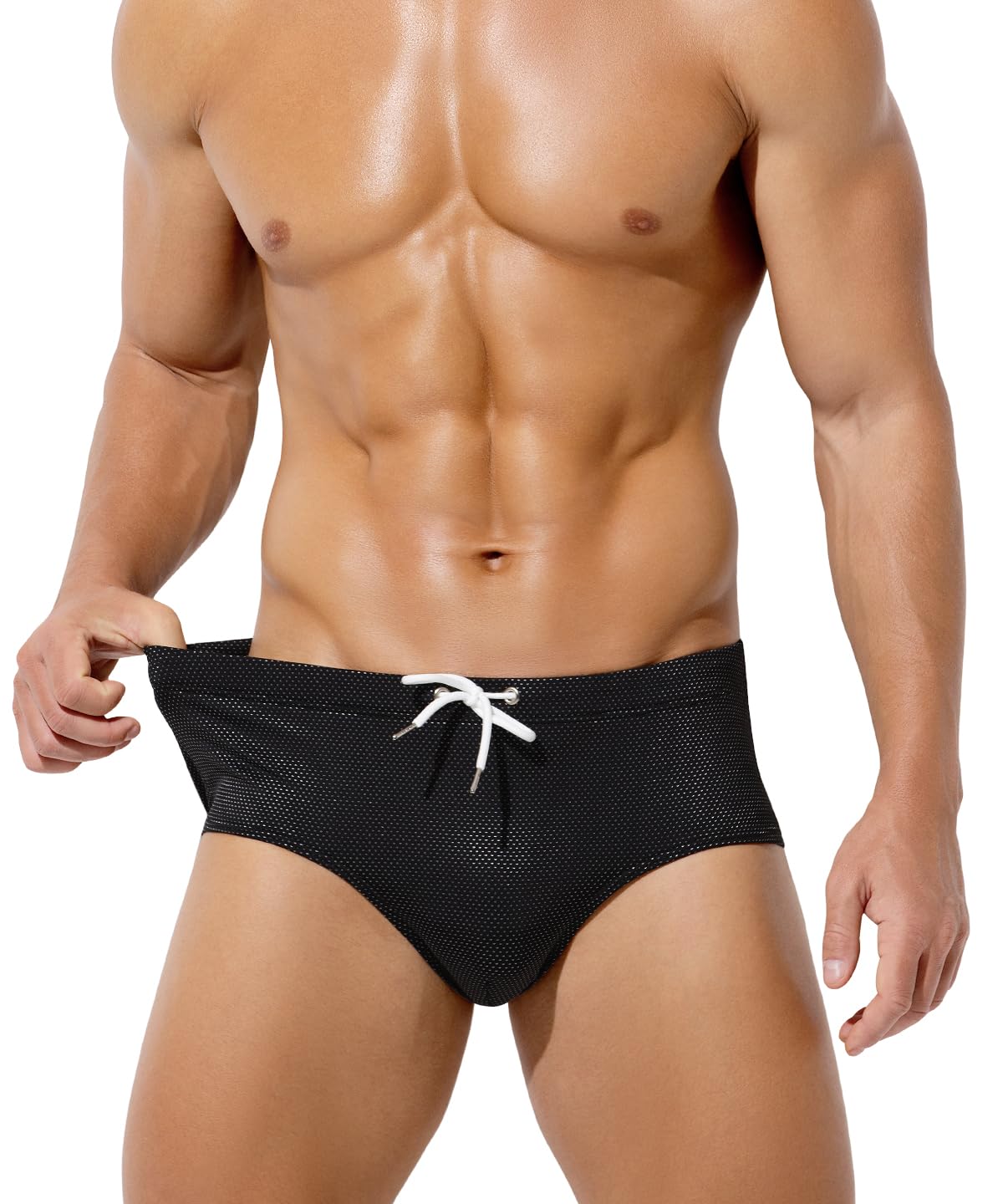 Bañador Slip Hombre Secado Rápido con Cordón Ajustable para Natación Playa Piscina