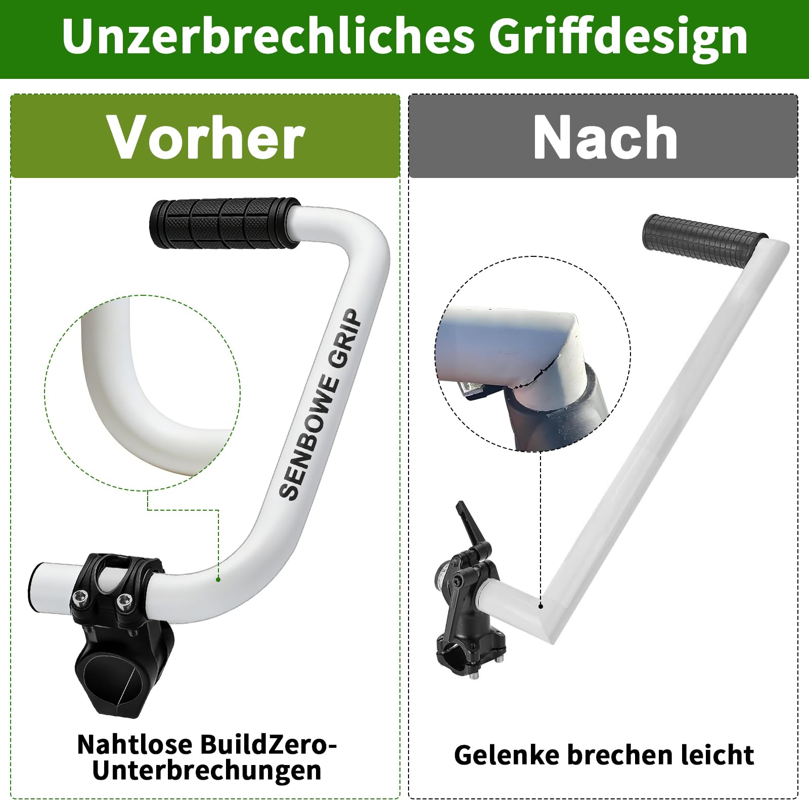 Extensión del mango de la cortadora de césped, mango ergonómico para desbrozadora, mango universal para cortar fácilmente el patio