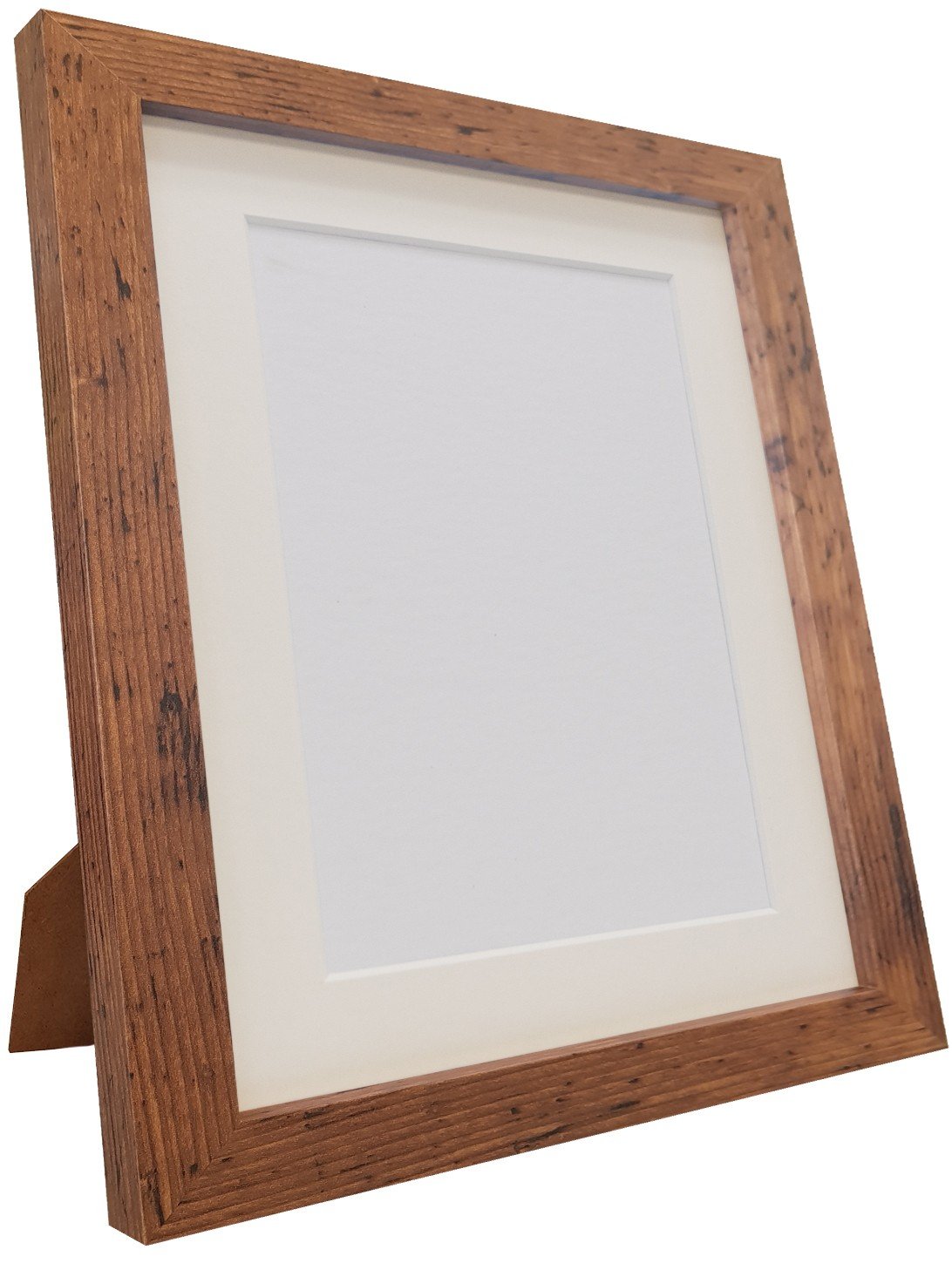 Q7 Picture Photo Frame, Rustic Oak with Ivory Mount, 16 x 12 Image Size 12 x 8 Inch