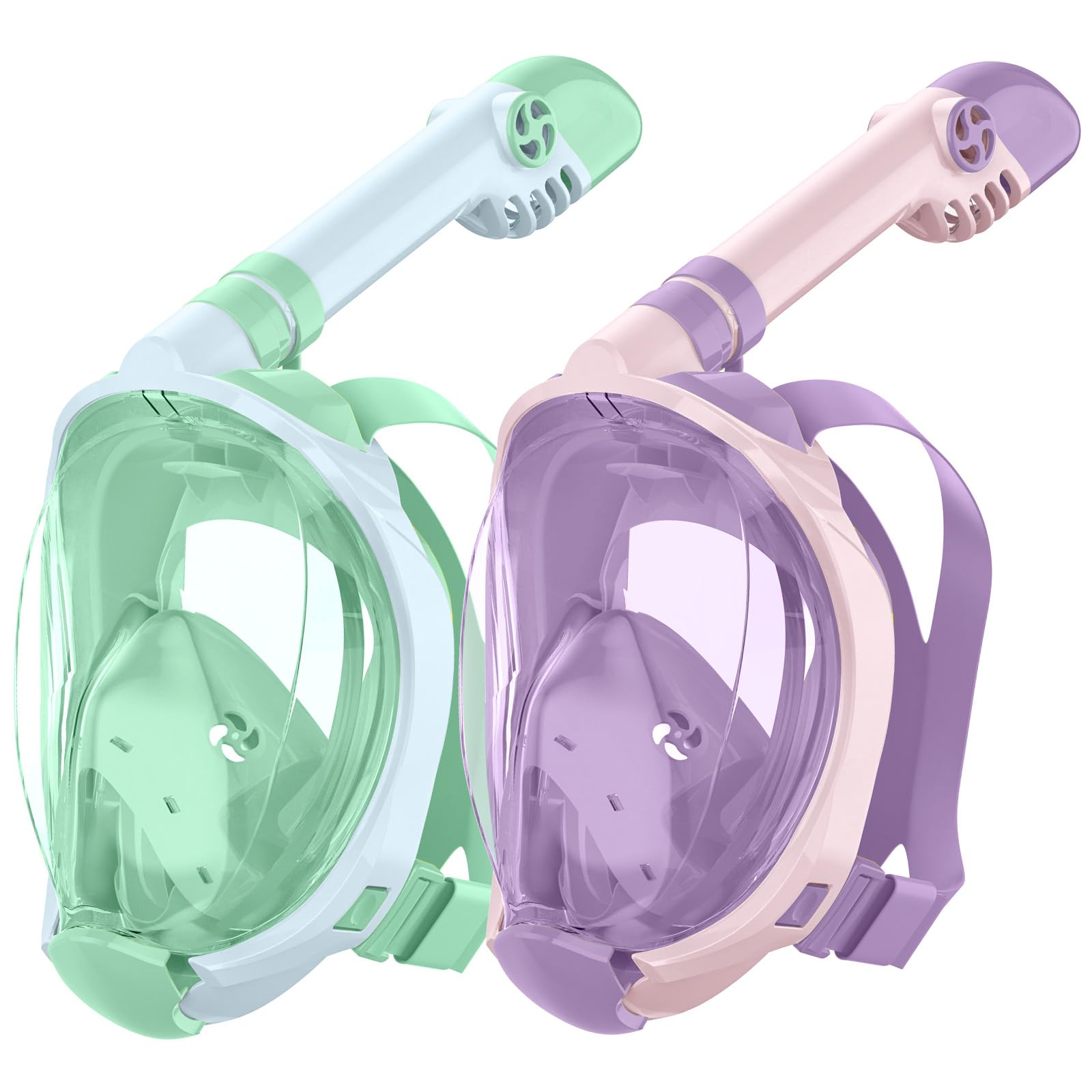 X99 Snorkel Mask, Snorkel Set Kids 6-14, Full Face Snorkel Mask 180 ° Panoramic View with Detachable Camera Mount, Anti-fog Anti-leak Kids Snorkel Set Dry Top Foldable Diving Mask for Men