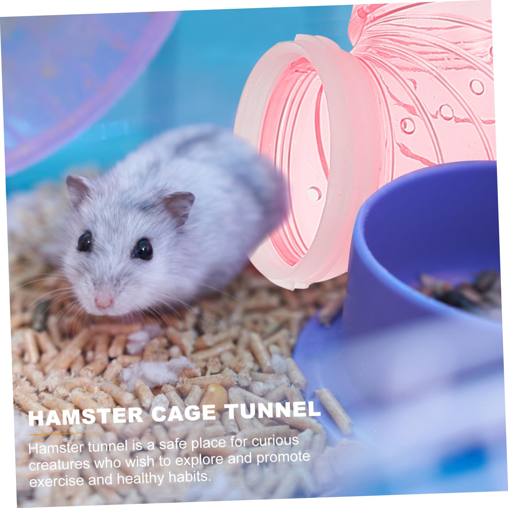 Tunnel per Criceti in Plastica Rosa, Moduli Labirinto Fai-da-te Resistenti e Collegabili per Animali Domestici, Gioco per Gabbie e Recinti