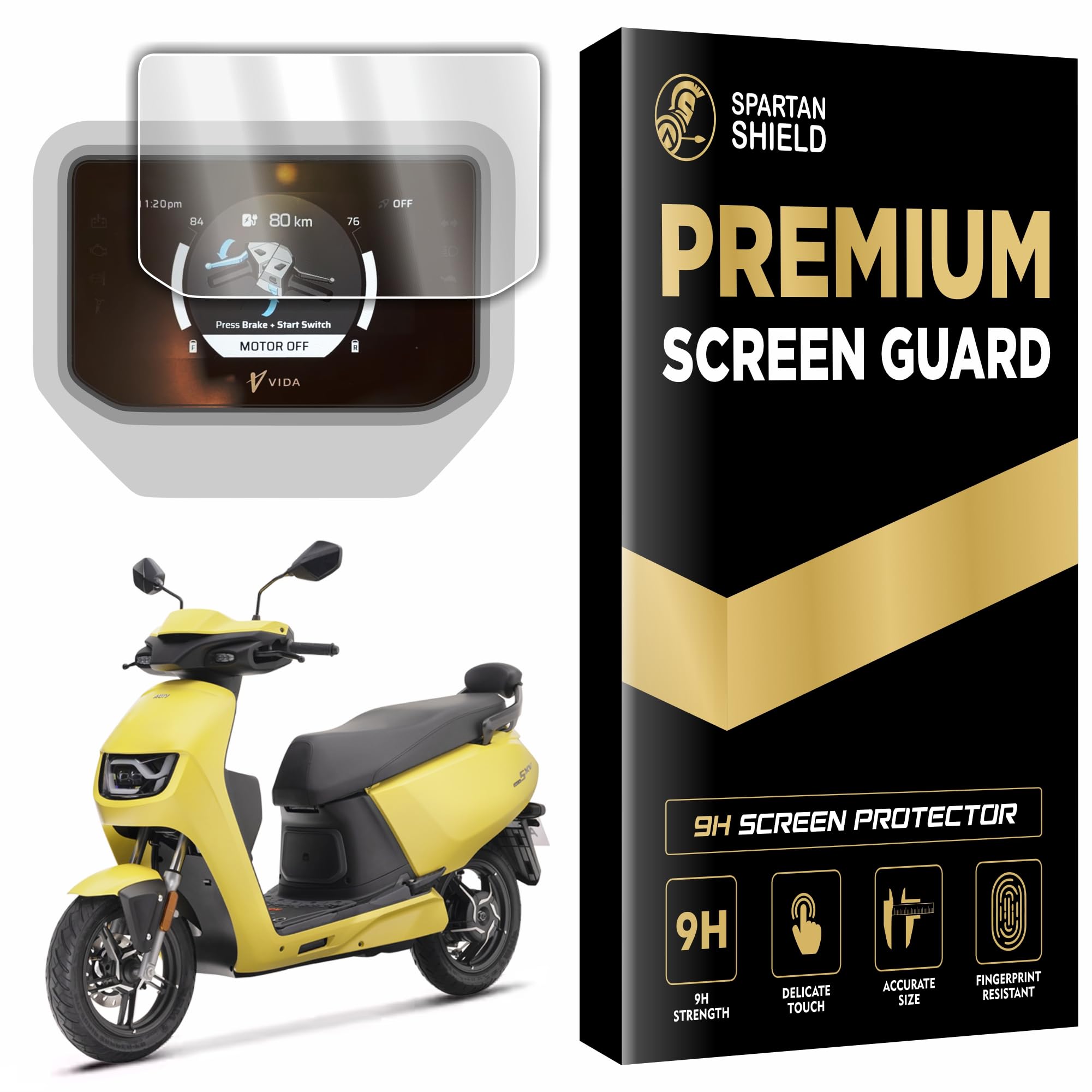 Spartan Shield Screen Guard For Hero Vida VX2 Plus & VX2 Go [2025+] Electric Scooter || 4.3 Inch Color TFT Display Protector || VidaVX2 EV Accessories 2025 [NOT TEMPERED GLASS] (Pack 1 [Glossy])-picture-42