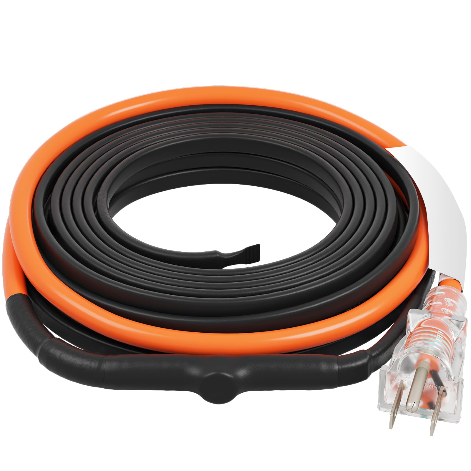 VEVOR Rohrheizkabel Selbstregulierend 15m 5W/Fuß Heizband für Rohre Frostschutz Wasserleitung Wärmekabel mit integriertem Thermostat