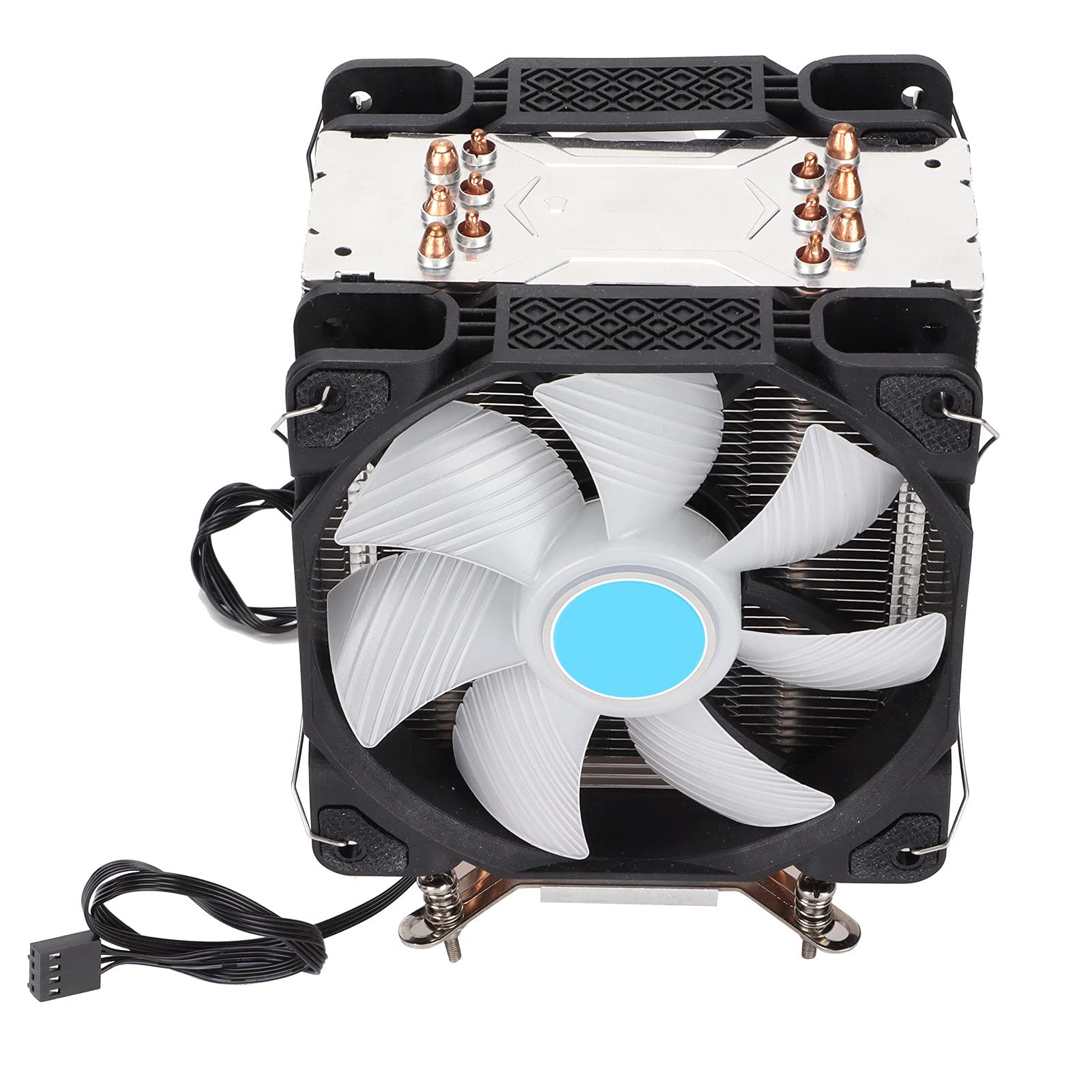 Raffreddatore CPU Dissipazione Rapida del Calore Sei di Calore Doppie Ventole RGB per Computer Desktop Raffreddamento Efficiente a Basso Rumore e Design Elegante