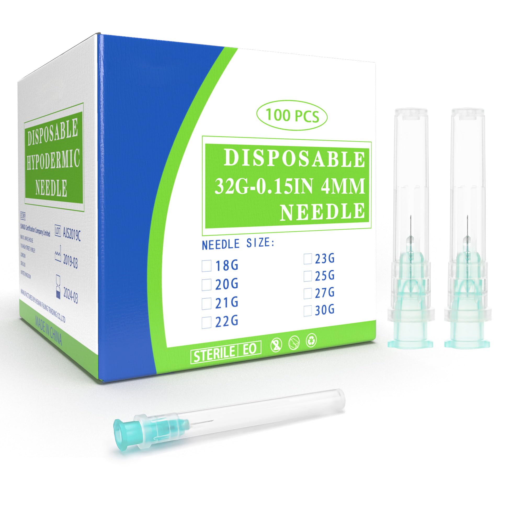 Disposable Needles - 100 Pack Luer Lock -21