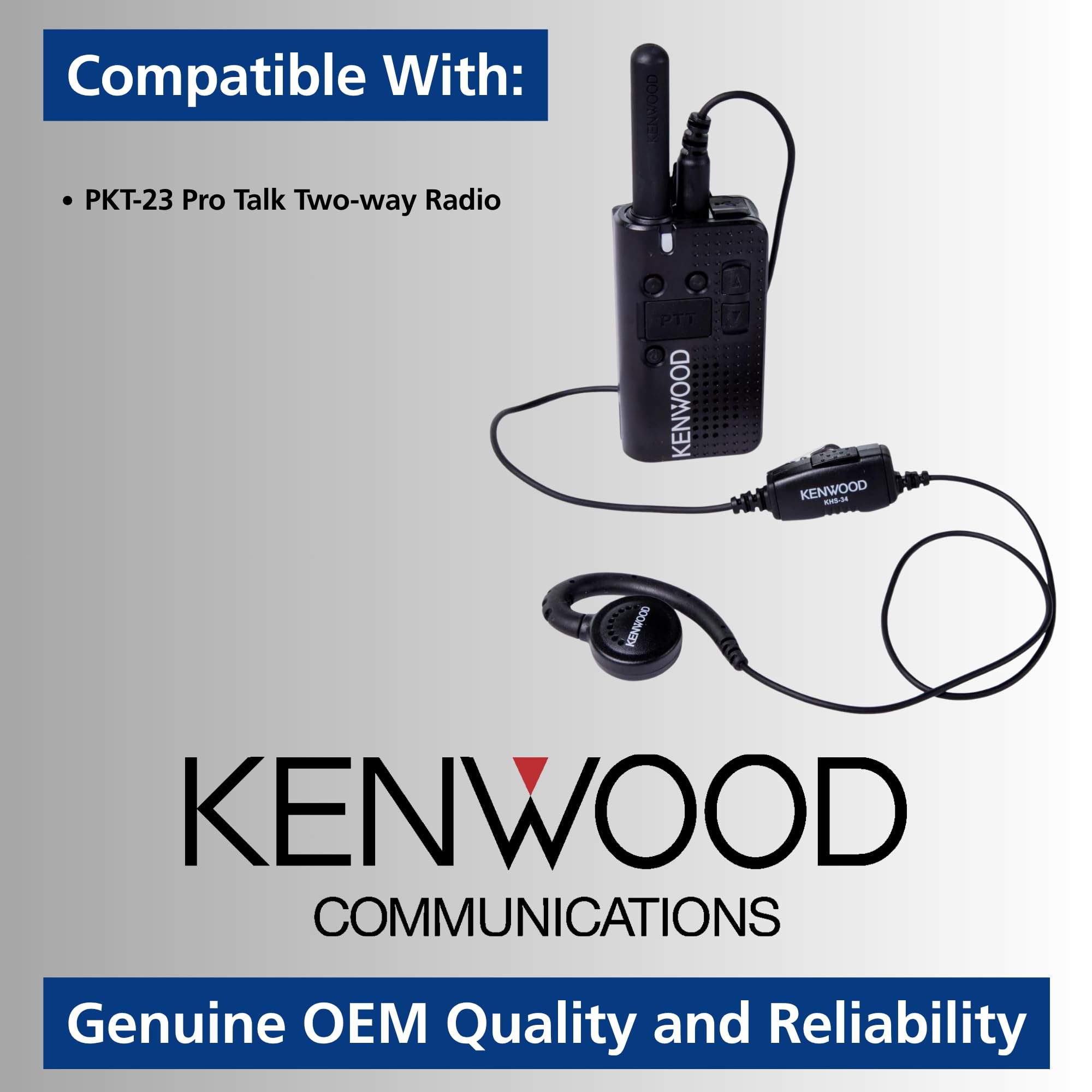 Amazon.com: Kenwood KHS-34 Walkie Talkie Earpiece with Mic, C-Ring