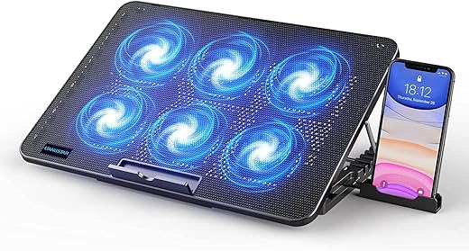 LIANGSTAR Laptop Cooling Pad, Laptop Cooler with 6 Quiet Fans at 2100RPM,...