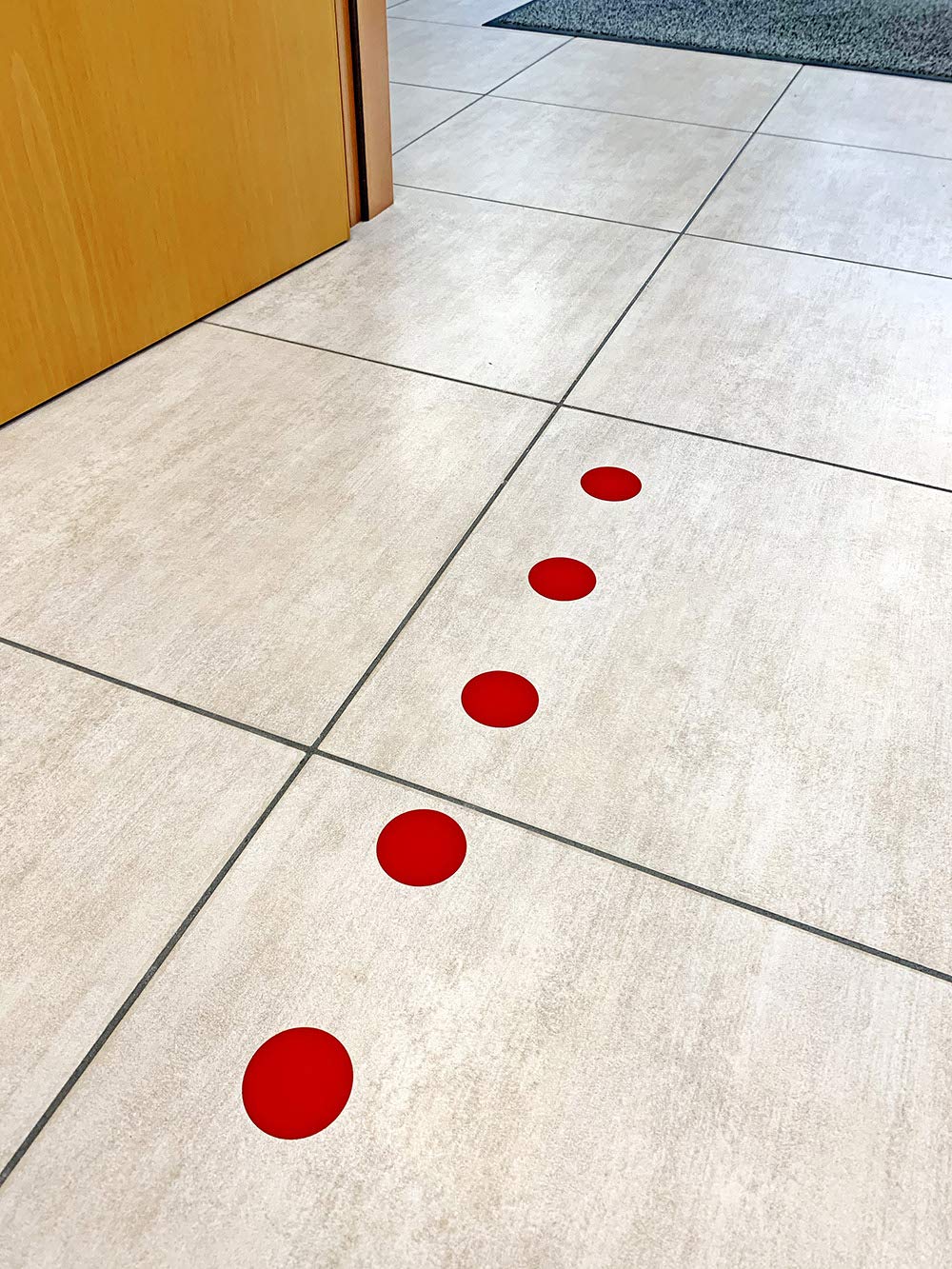 Stickers Adesivi - Bollini segnaposto - calpestabili antiscivolo, delimitazione aree, indicatori di direzione, segnalazione percorso, direction markers, emergenza sanitaria (150pz - 5x5cm) (Blu)