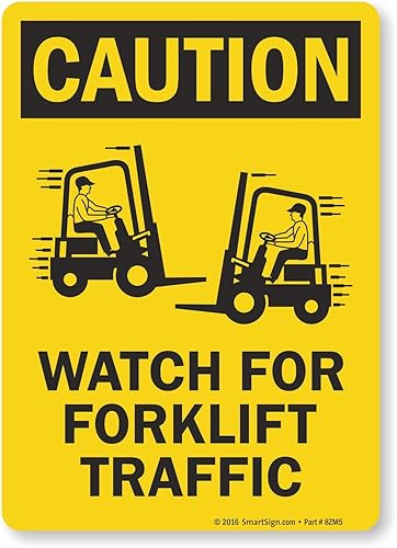 Miniatura 6 de SmartSign Letrero de "Precaución - Reloj para el tráfico de carretillas elevadoras"  Aluminio de 12 x 18 pulgadas - S2-0594-AL-12x18