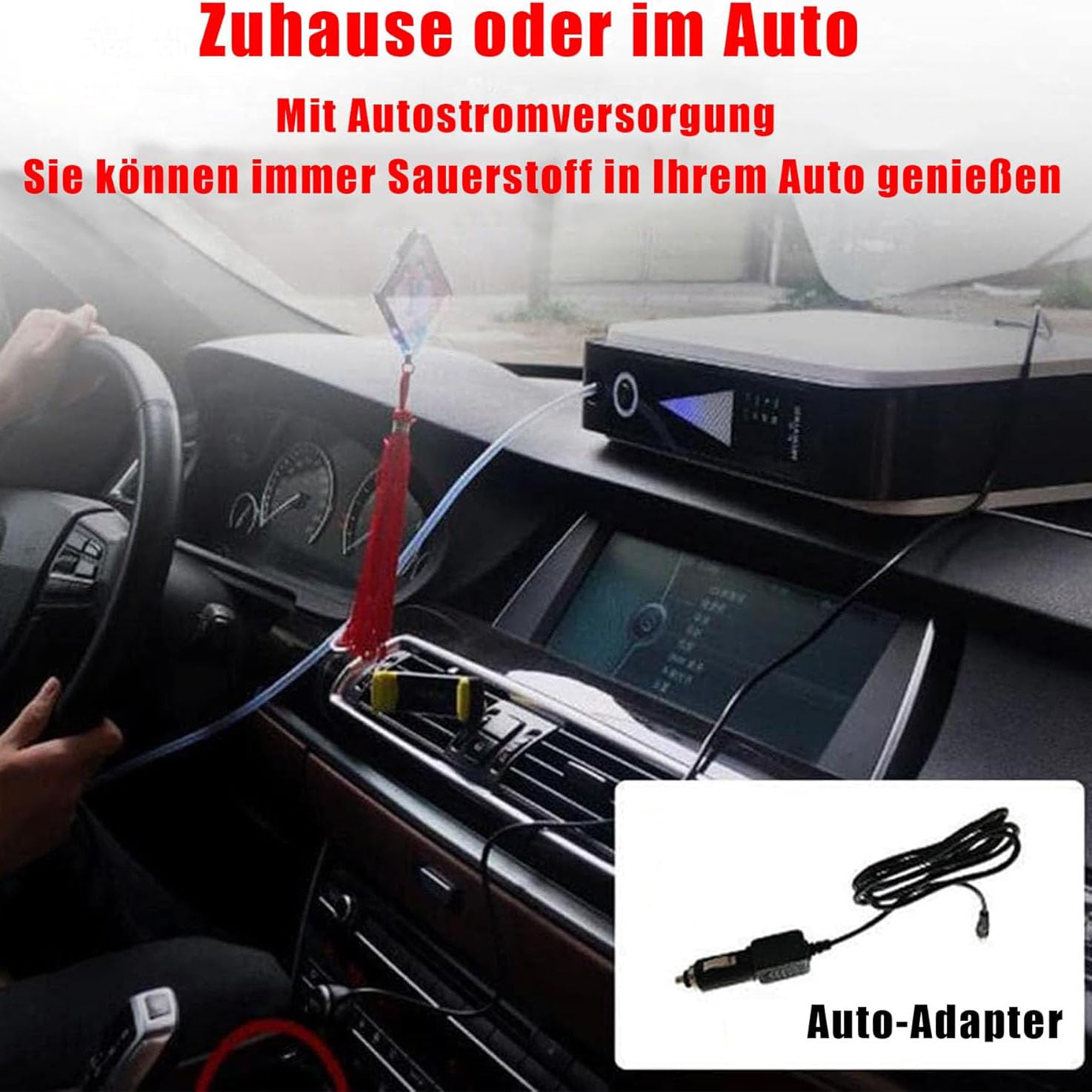 Mini concentratore di Ossigeno Portatile, Macchina per Ossigeno, generatore di Ossigeno Regolabile 1-2 l/min per casa, Viaggio, Auto da casa