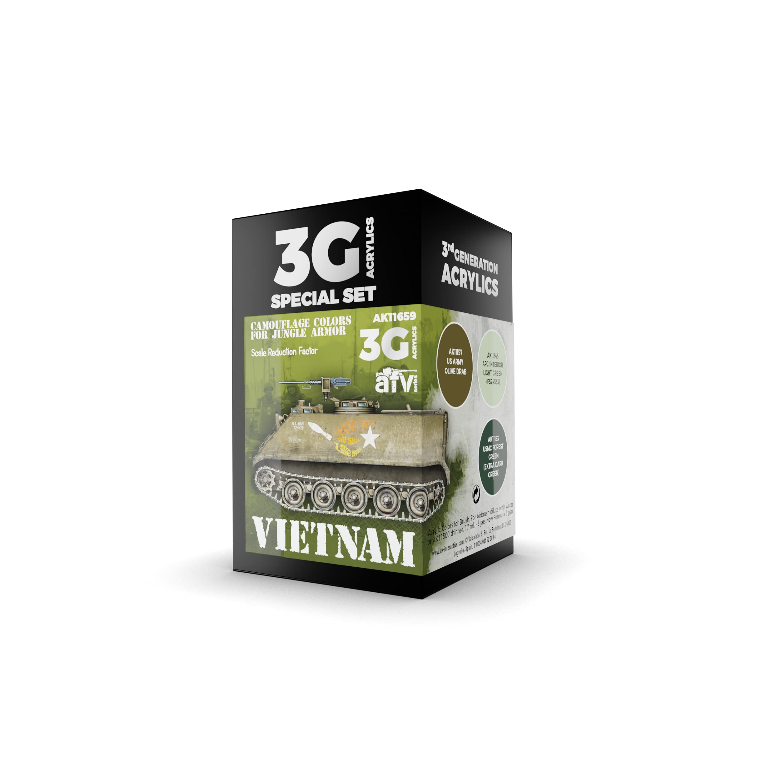 AK Interactive 11659 Vietnam Colours 3G Acrylic Paint Set