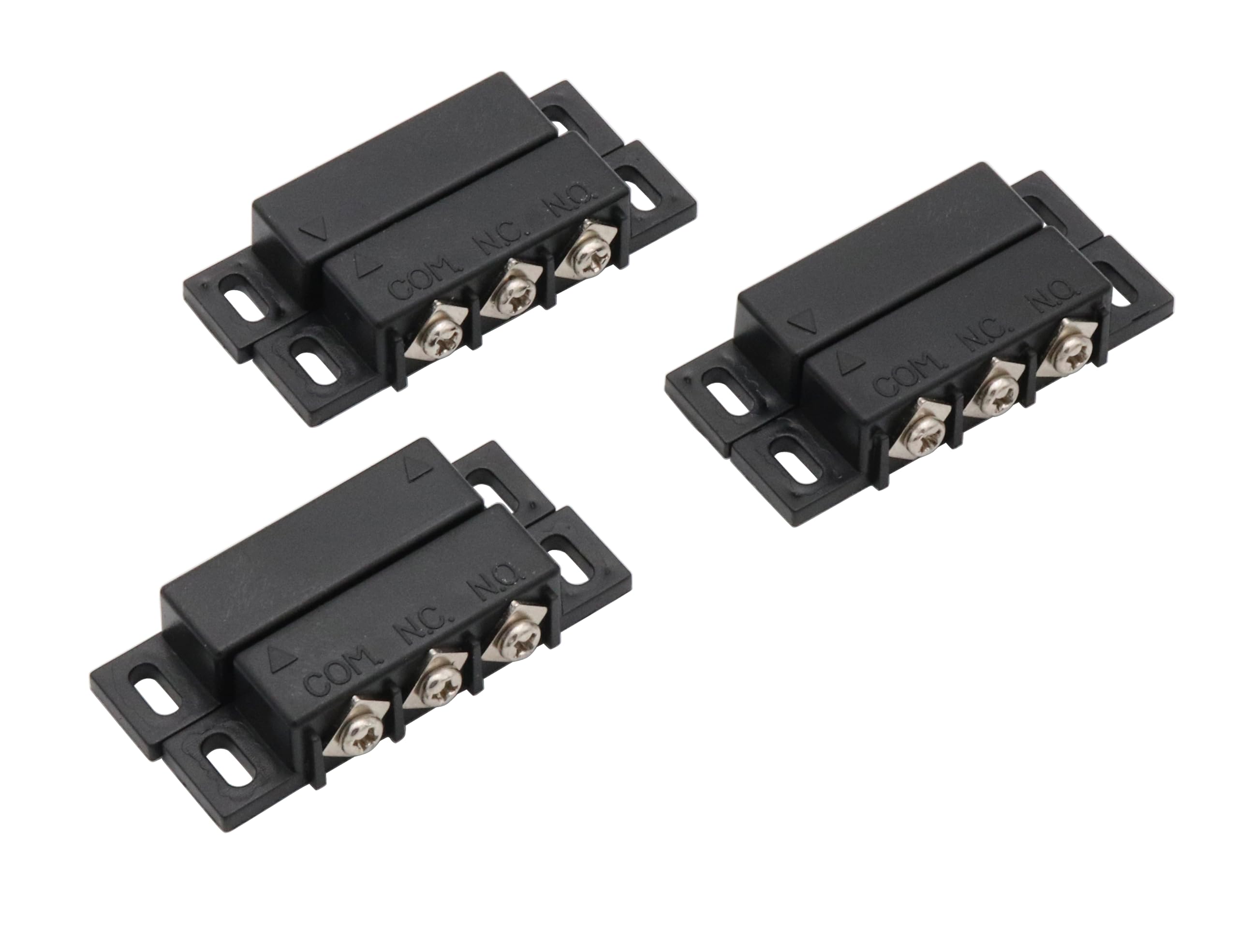LBY 3 Sets Magnetic Reed Switch, Normally Open/Closed Contact Switch, Personal Gap Alarm, DC 5V/12V/24V Compatible, with Screws, Plastic ABS Shell,