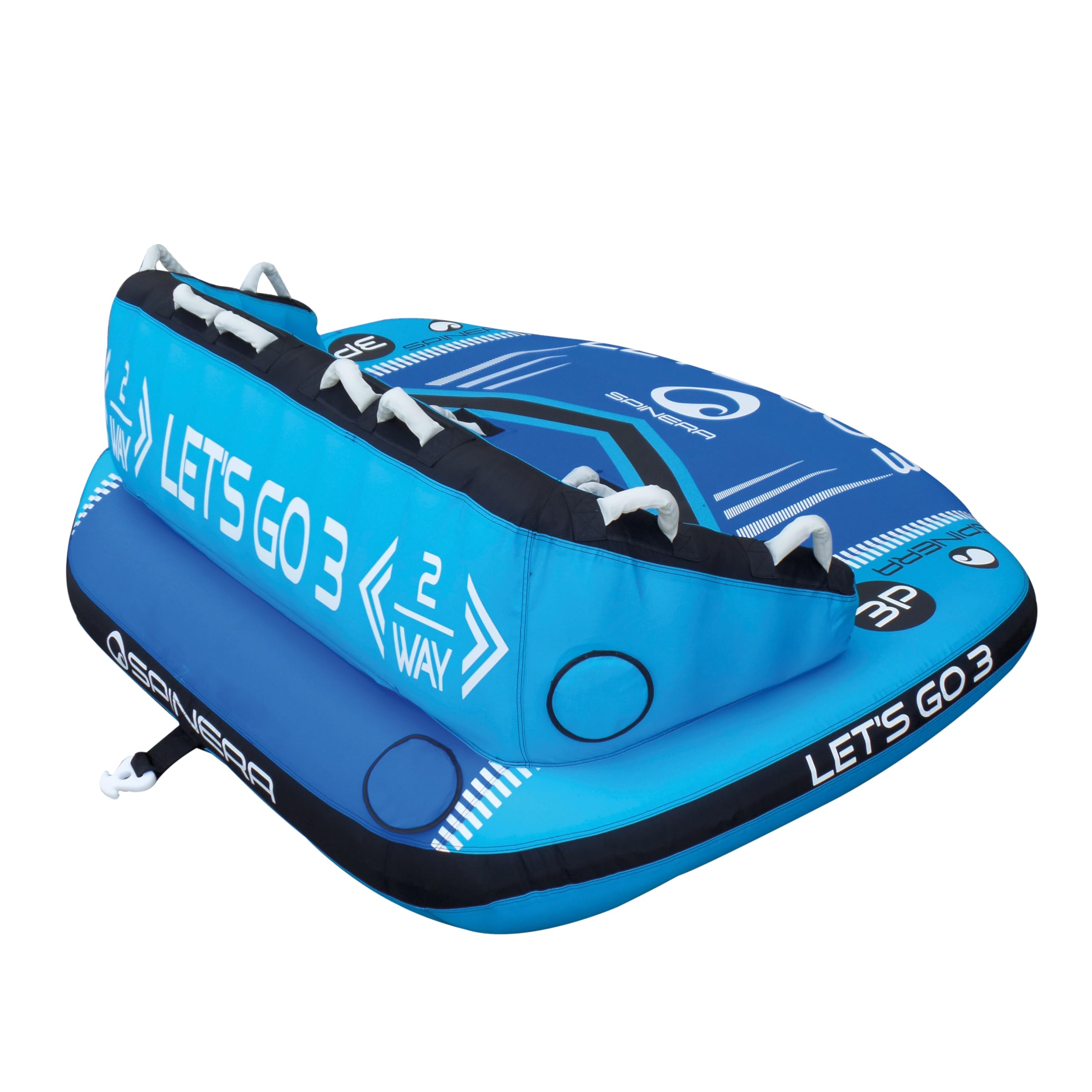 SPINERA Let’s Go Towable Sofa Tube für 2-4 Personen – Familien-Tube mit Rückenlehne, Quick Connect Hook, 840D Nylon Full Cover, 2Way Towing