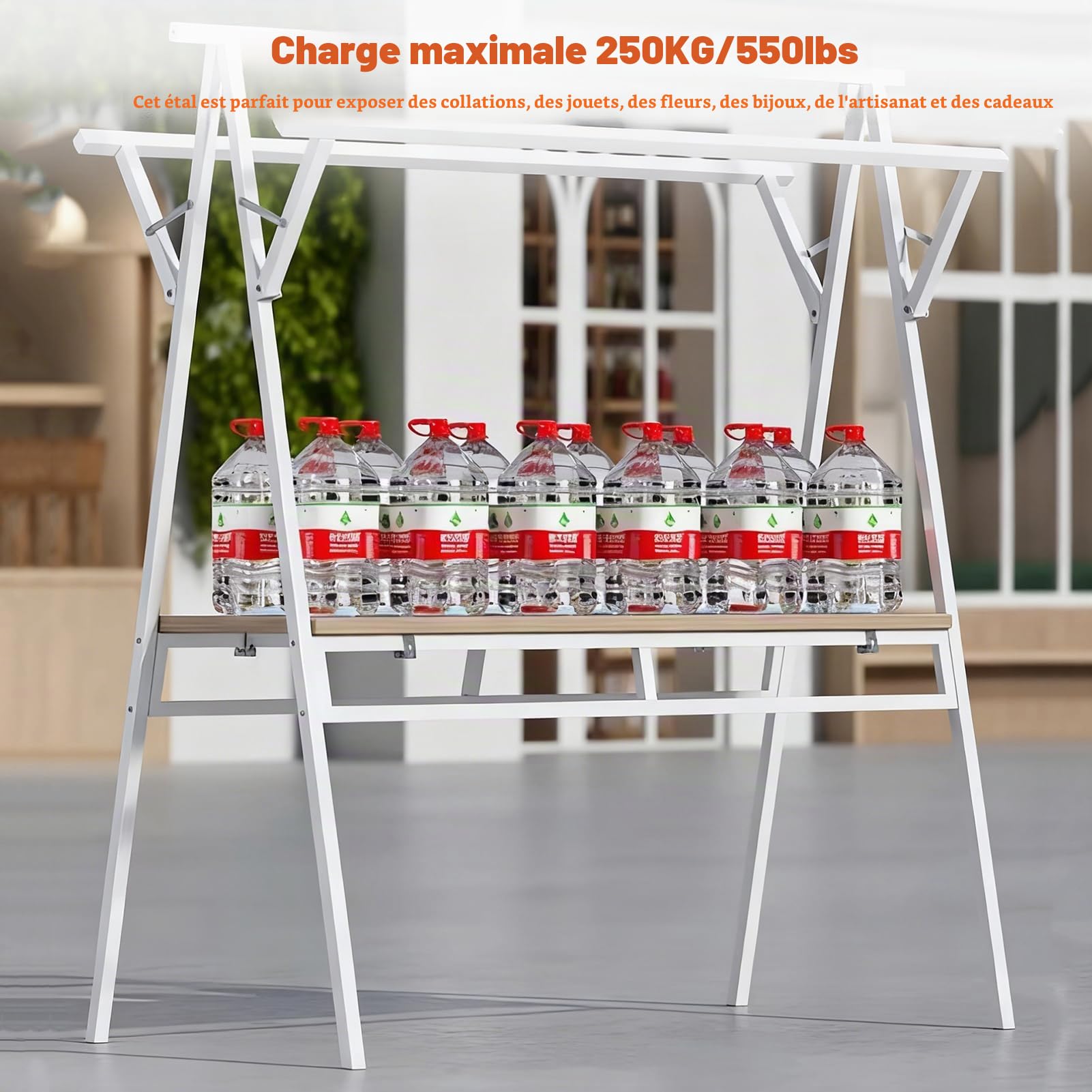 Table Pliante Avec Auvent, Portable éTabli Pliant Pour Stands De Marché, Table à BièRe D'ExtéRieur, Mange Debout Pliant Pour Kiosques De Vente Au DéTail, éVéNements, Festivals, MarchéS Fermiers