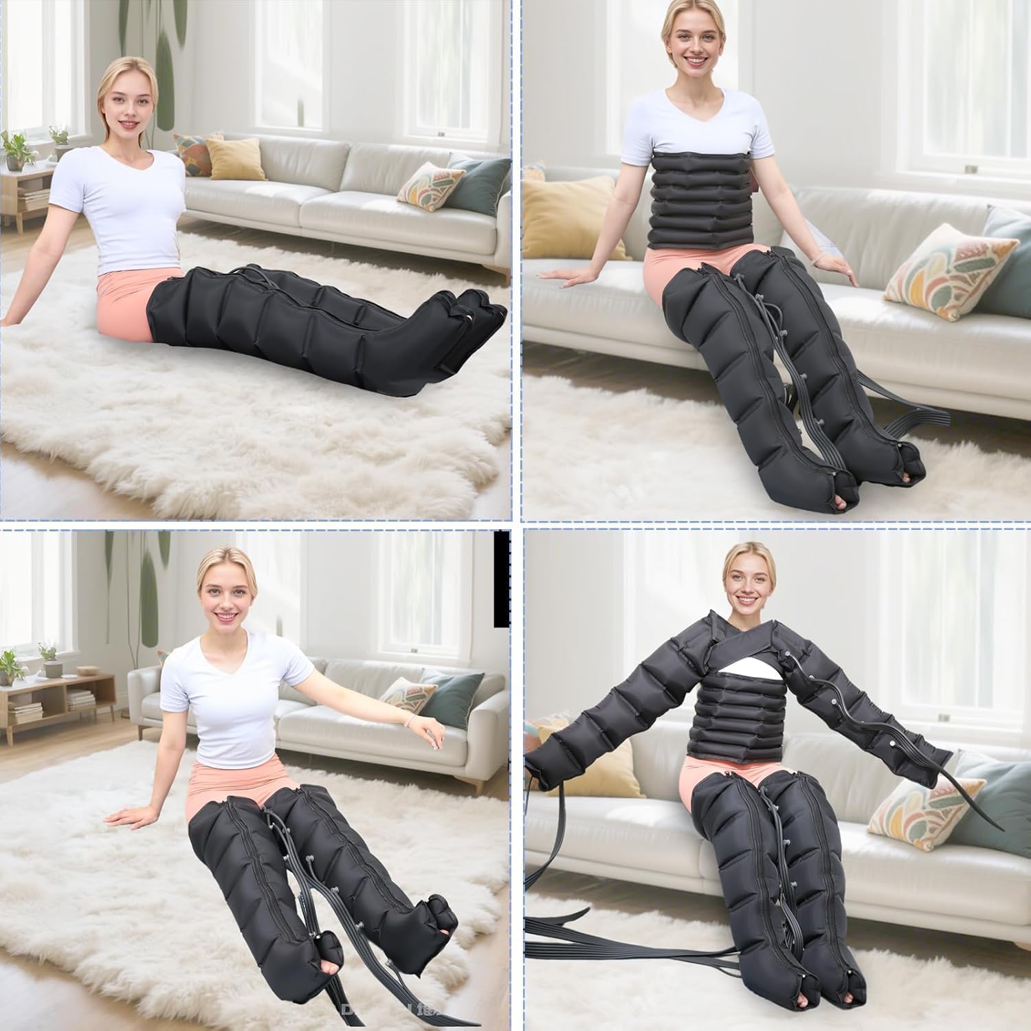 Botas Compresion Presoterapia, 6 Cavidades Botas Presoterapia Piernas Y Abdomen, Eficacia Profesional,Favorece Una Mejor CirculacióN,Alivia Dolor Muscular