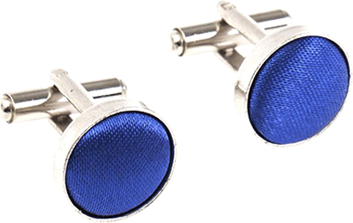 Plain Satin Solid Colour Classic Silver Metal Cufflinks