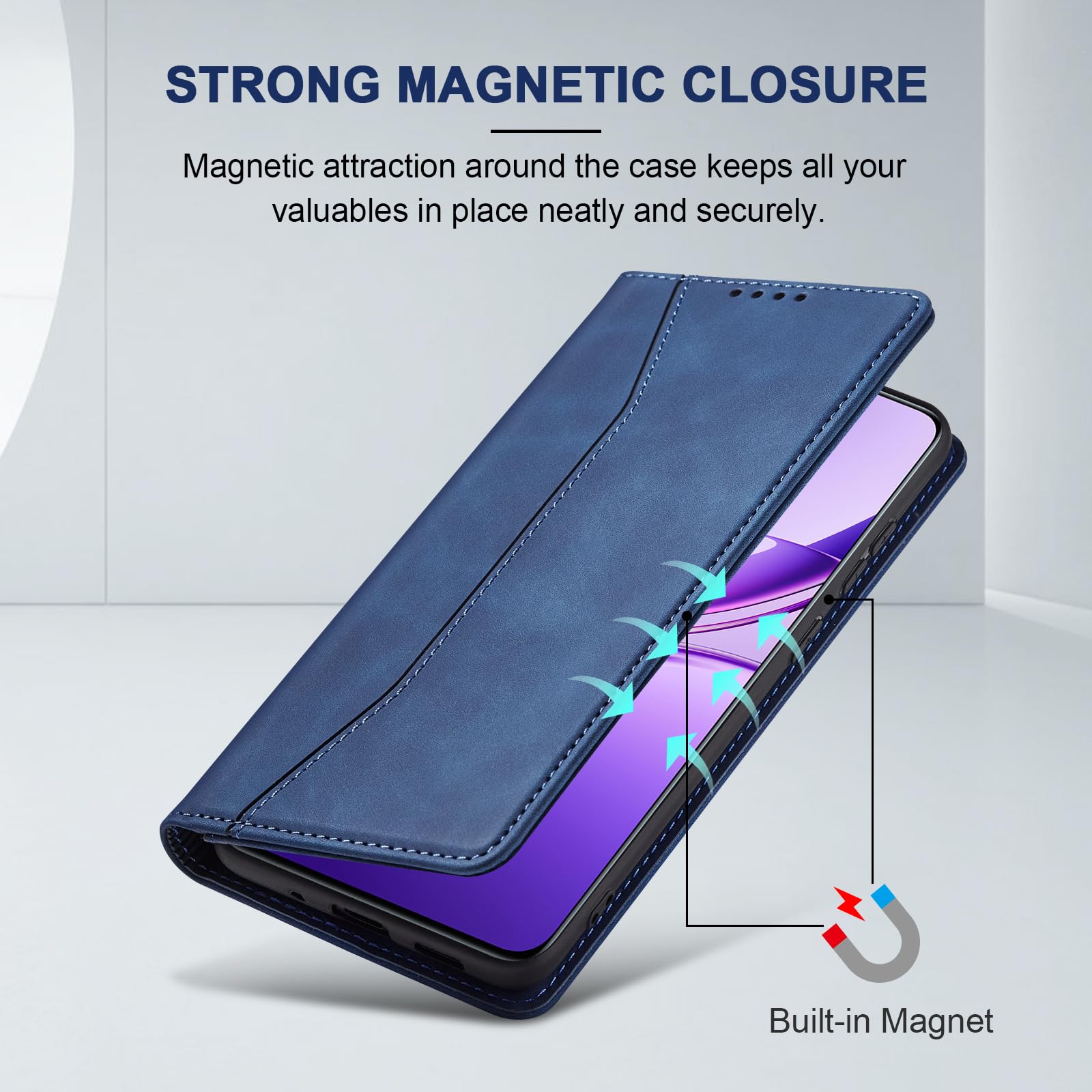 MOJIA Custodia Portafoglio per Vivo V50 5G, Pelle PU Flip Cover per Telefono con Guscio Interno in TPU, Multifunzione Porta Carte con Cinturino Polso. Marrone