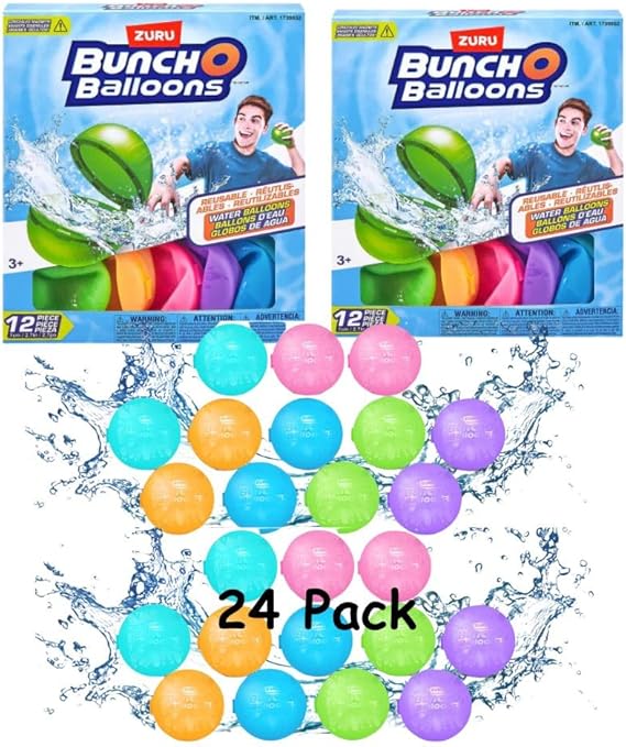 BunchO Balloons Reusable Magnetic Self Sealing Water Balloons (12)