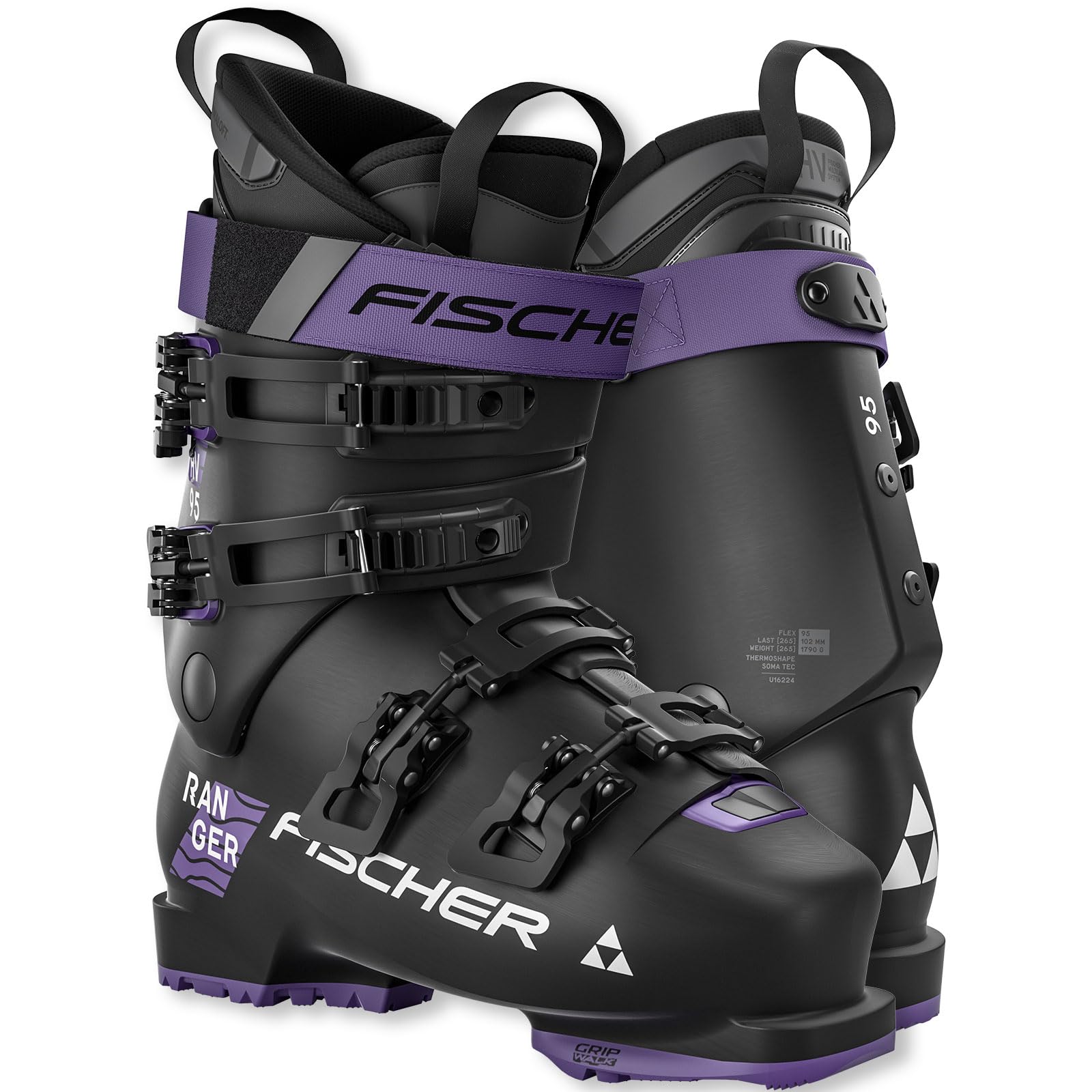 Fischer Ranger HV 95 GW Chaussures de ski alpin durables et confortables avec semelle GripWalk pour femme