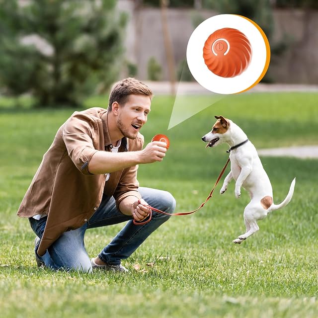Foto 7 de 8 de Gerbala Pelota Interactiva para Perros, Pelota De Juguete Inteligente,Bola De Auto Rodante para Perros