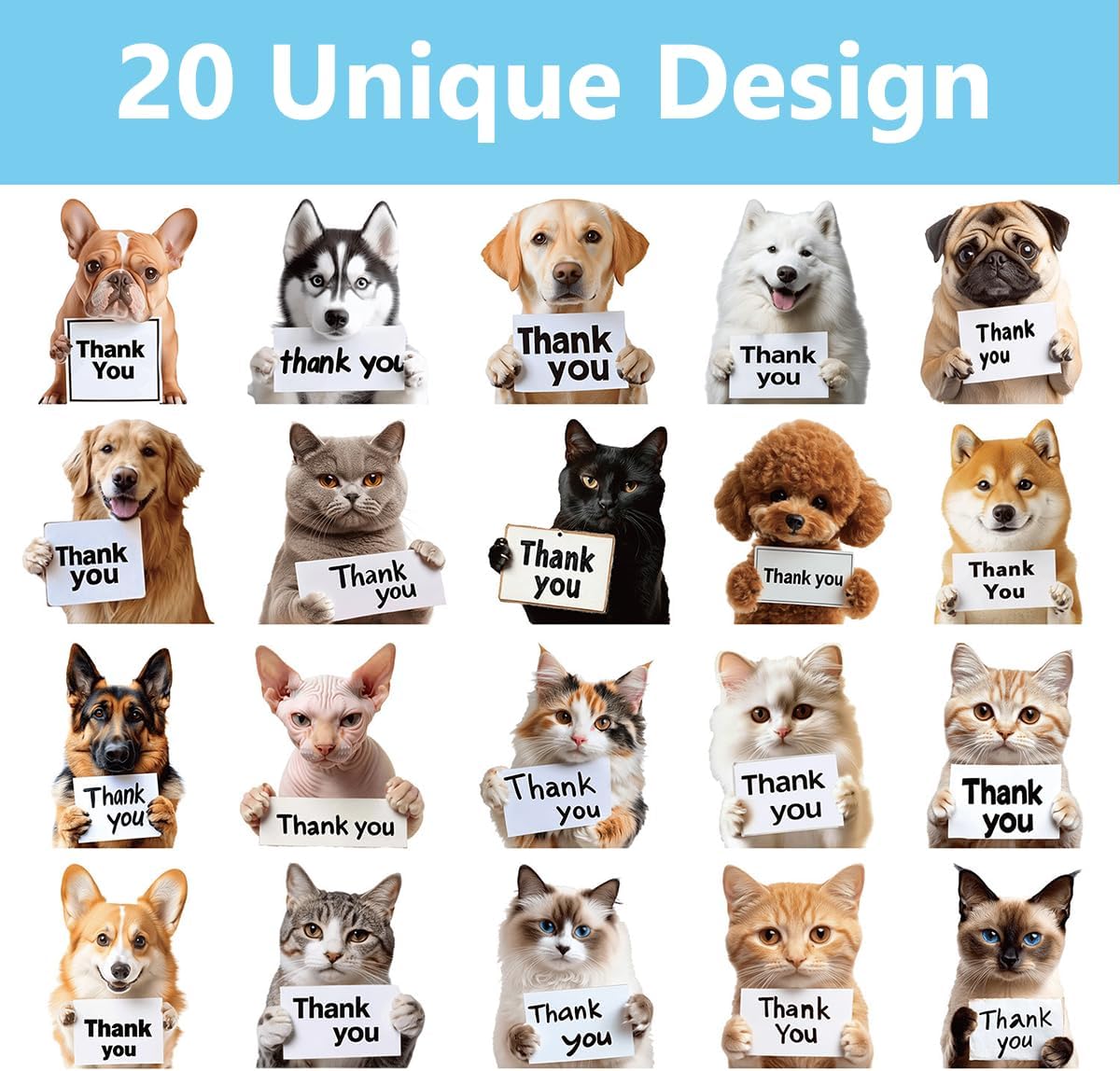 1000Pcs Cat Thank You Stickers,Roll Cute Kitty Adhesive Labels Tags for Packing,Supporting My Small Business Envelope Seals Packing Wrapping DIY Crafts Decor Pet Store Hospital Greeting Cards Gift