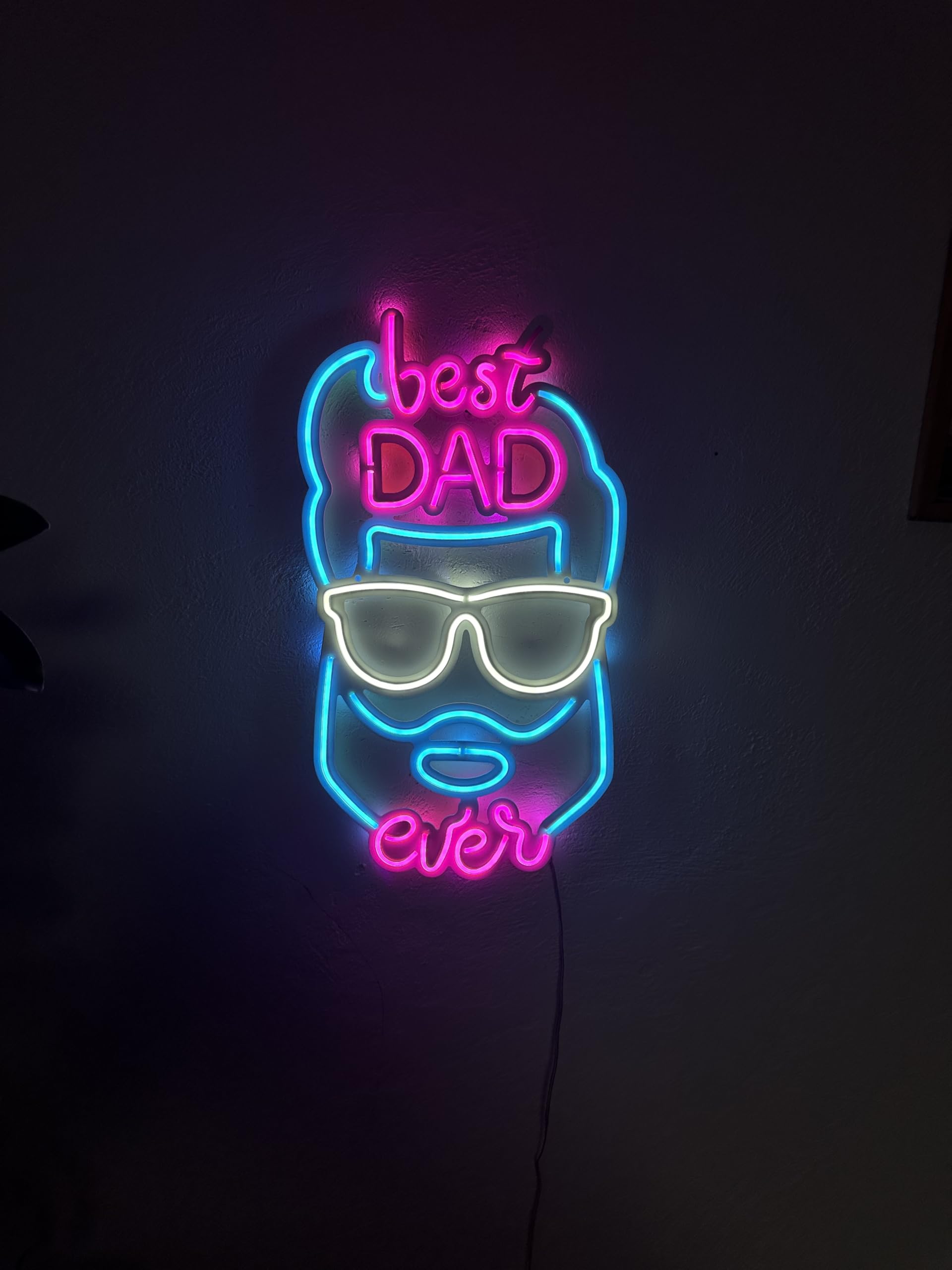 Best Dad Ever Neon Wall Art, Best Dad Ever Neon Sign – Insegna al neon per il papà, insegna al neon per la festa del papà, regalo per la festa del papà, cartello personalizzato a LED, decorazione al