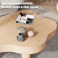 Vista 5 de Mesa auxiliar de nube irregular con 3 patas, mesa de café moderna de borde redondo grueso, bonita mesa auxiliar auxiliar para sala de estar