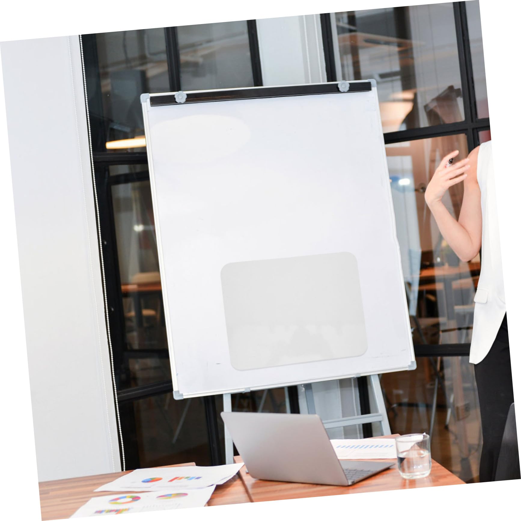 NUOBESTY 5 Stück-pack Doppelseitige Tisch Memotafel aus Faser Weiß Abwischbar und Wiederverwendbar für Büro und Schreibtisch