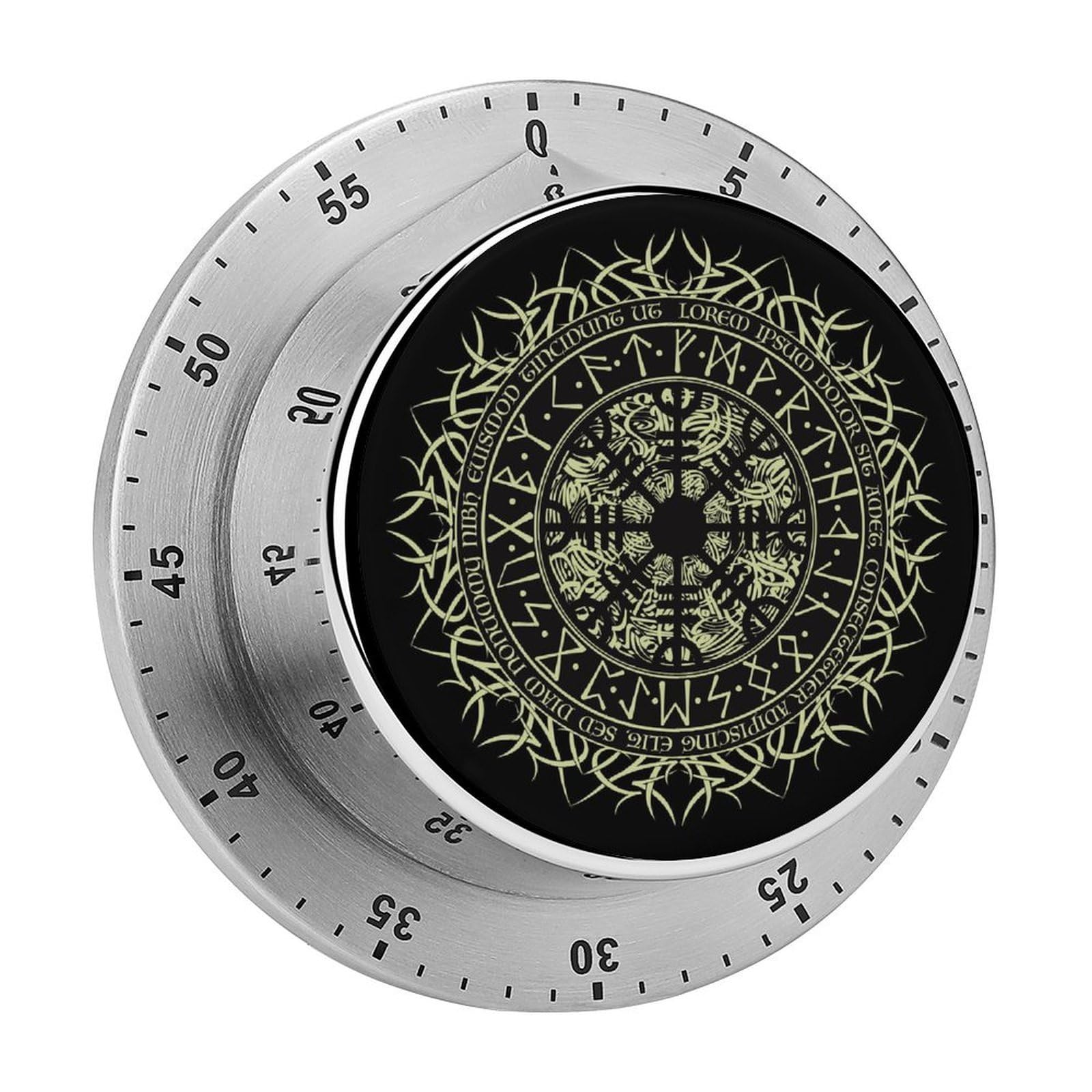 Norse Viking Vegvisir Runic Compass Circular Rotating Timer, Suitable for Kitchen and Bedroom