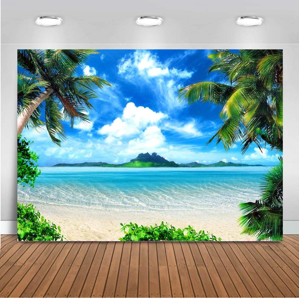 Art Studio Tropical Hawaii Beach Photography Backdrops Ocean Photo Booth Wedding Party Decoration Background Studio Props Vinyl 5x3ft Banner