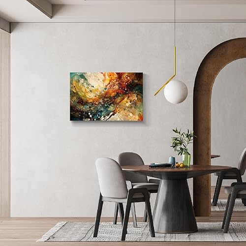 Miniatura 223 de Lienzo artístico para pared, pinturas de arte abstracto, fantasía azul, grafiti colorido sobre fondo blanco; decoración artística moderna para sala