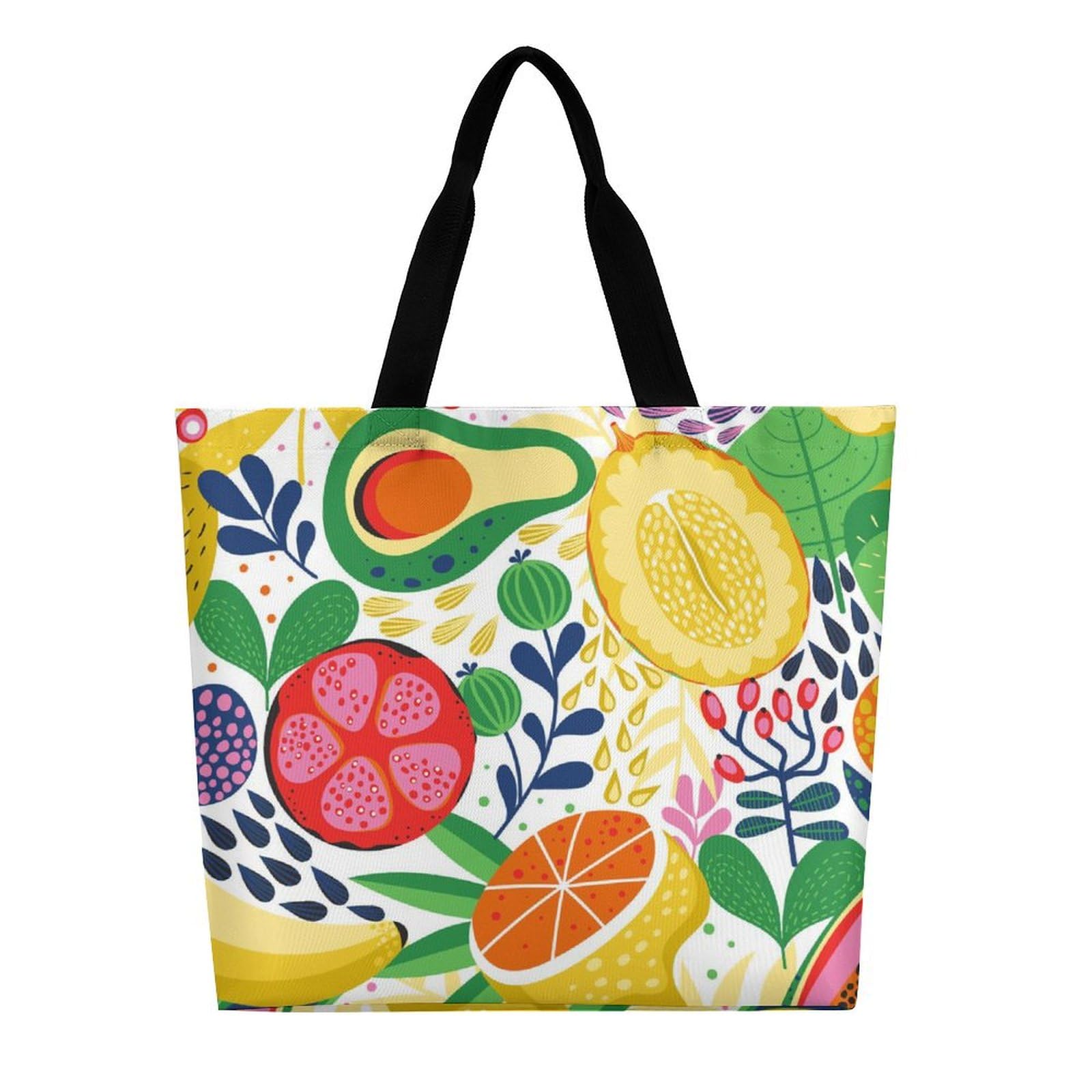 Amazon.co.jp: トートバッグ フルーツ柄 カラフル 果物柄 ハンドバッグ  