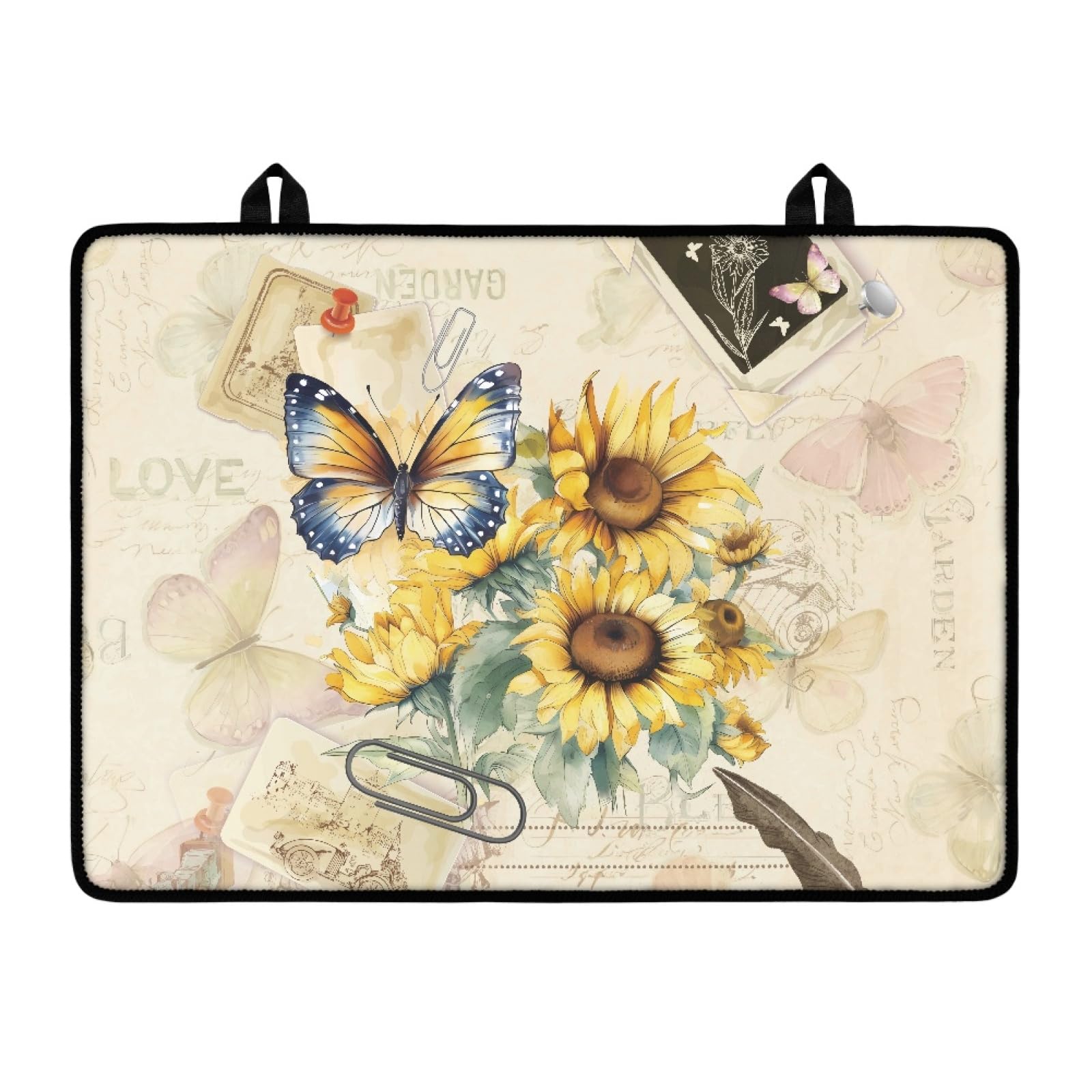 Sunflower Butterfly Stove Top Covers,Electric Stove Cover Protector,Anti-Slip Heat Resistant Glass Cooktop Covers,Kitchen Ceramic Glass Stovetop Protector Mat,Kitchen Accessories and Decor