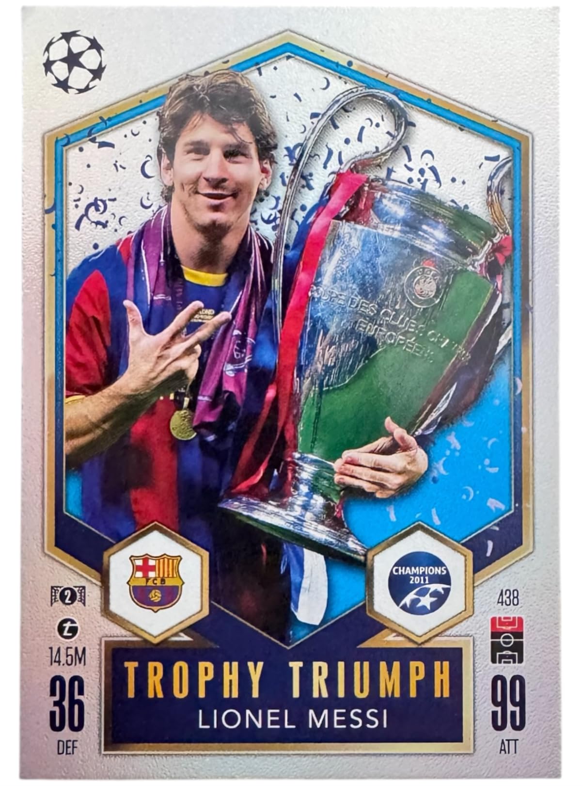 Lionel Messi Trophy Triumph – Match Attax 2024/2025 (24/25) – FC Barcelona – Very Rare Football Trading Card