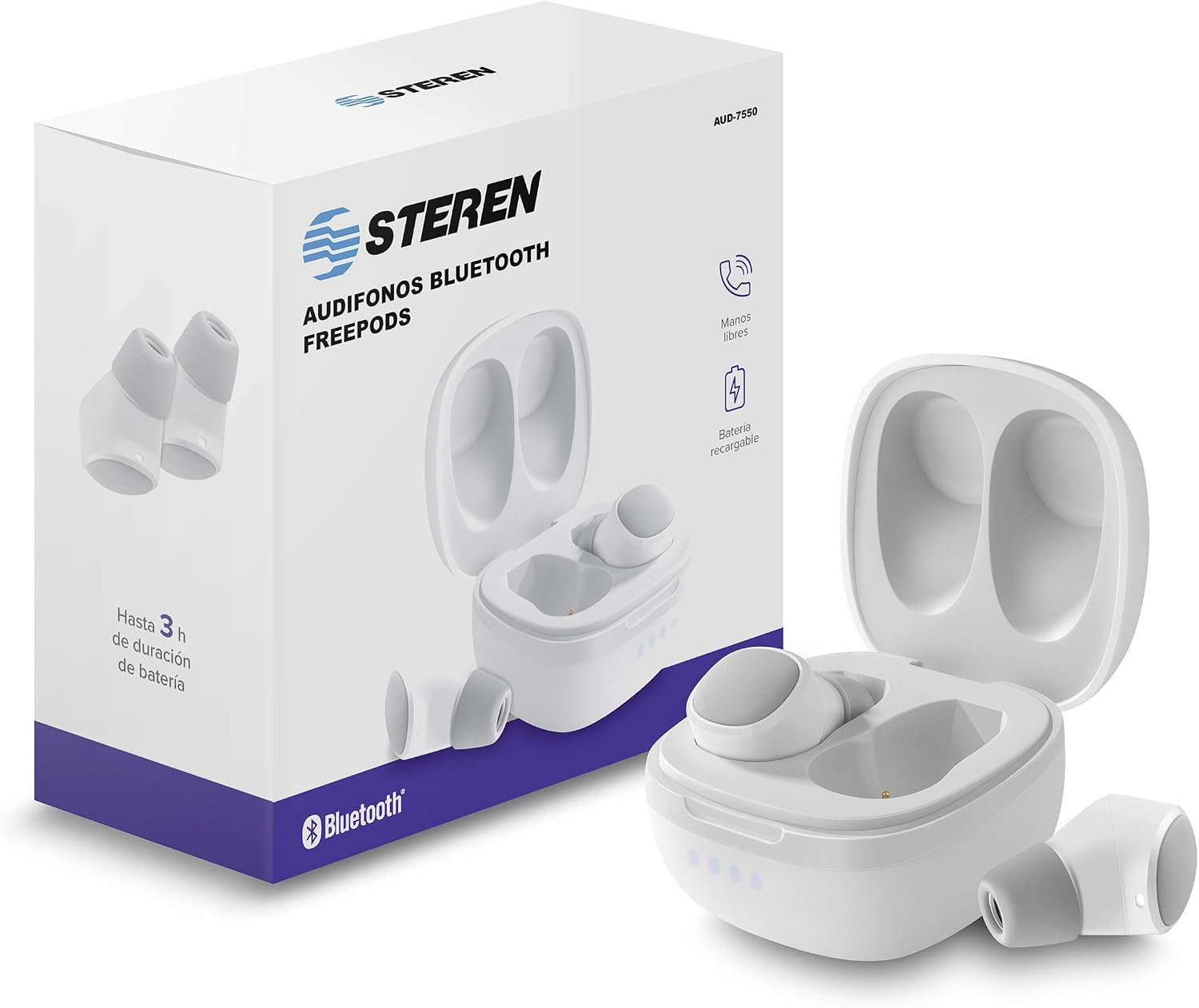 STEREN Mini audífonos Bluetooth FreePods True Wireless, Blancos :  Amazon.com.mx: Electrónicos