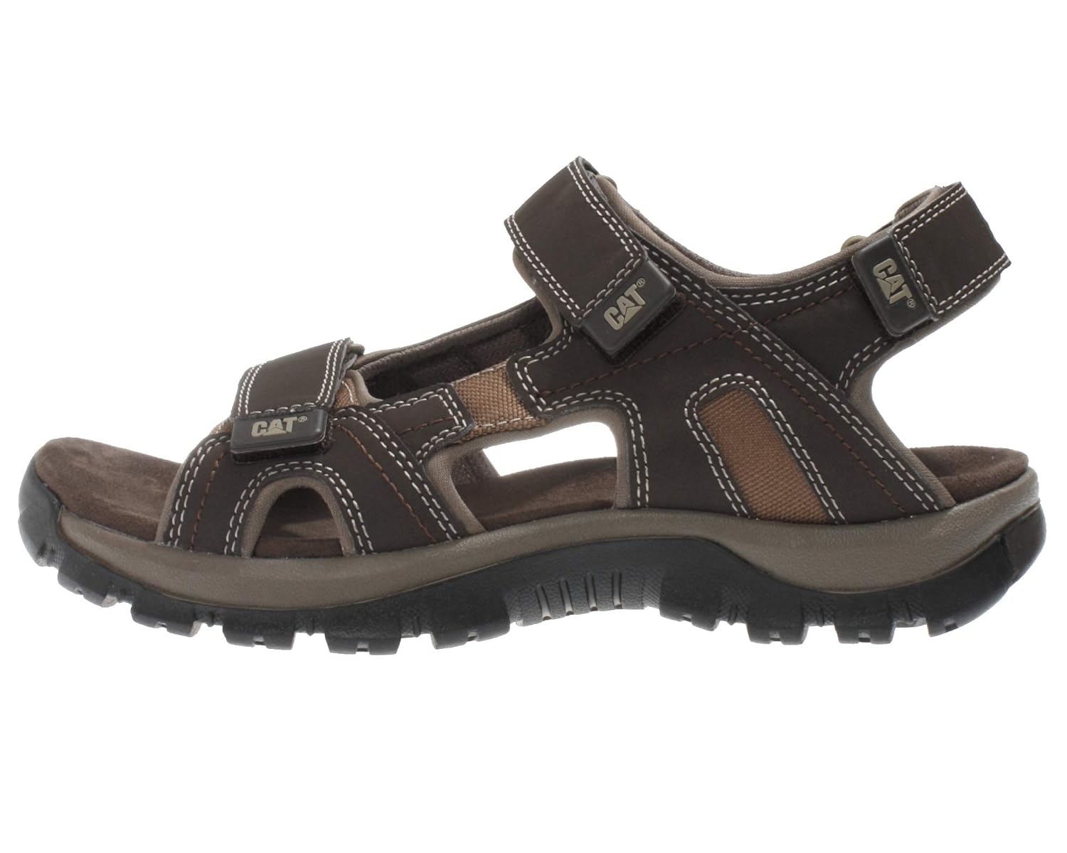 Cat Men's Giles Dark Brown Leather Sandals and Floaters 6 UK Buy
