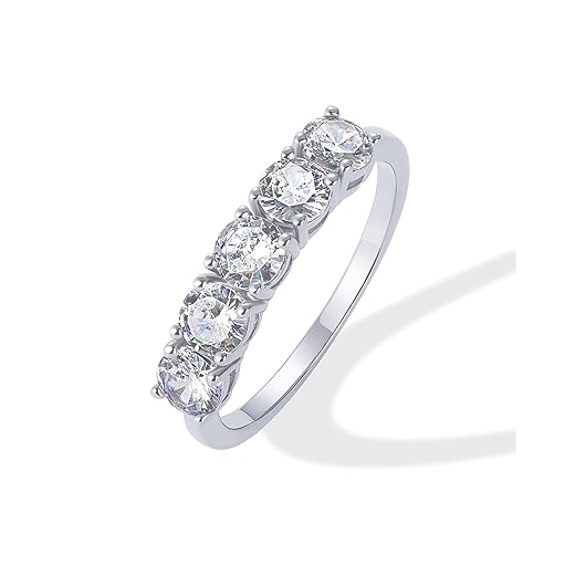 PAVOI 14K Gold Plated Premium Cubic Zirconia Engagement Ring for Women | Promise Eternity Ring Jewelry