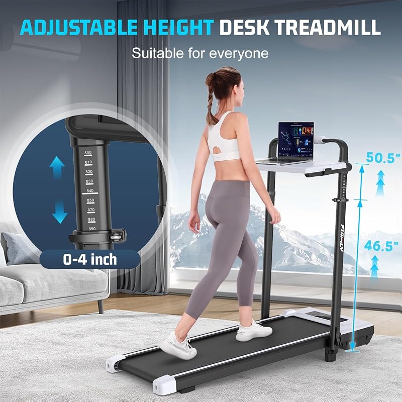 Walking Pad with Desk Workstation: Foldable Treadmill with Incline image 4