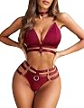 SSoShHub Women's Babydoll Lingerie Bodysuit Swimwear Mini Chemise Mesh Wedding Garter Belt Bikini Nightie Bridal Nightdr