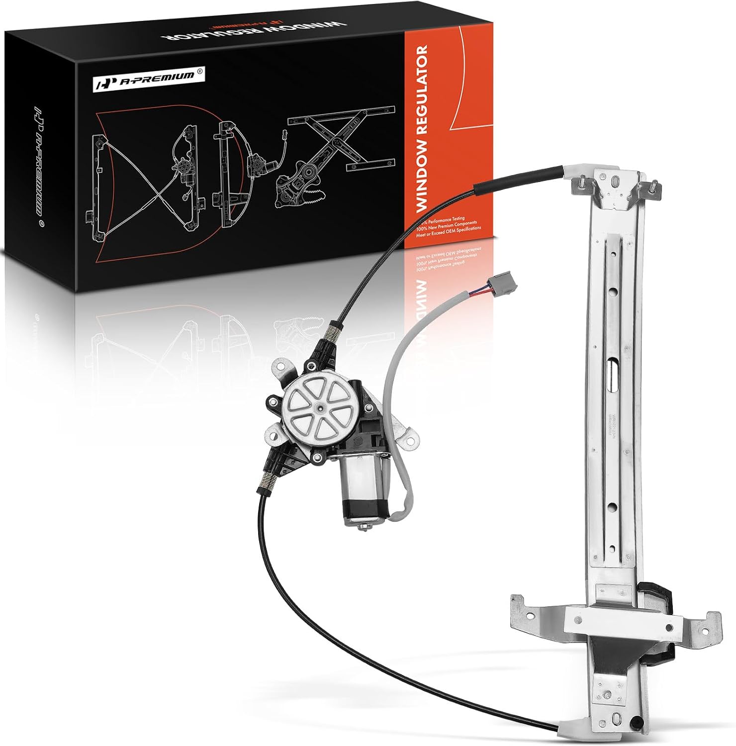 A-Premium Electric Power Window Regulator with Motor Compatible with Lincoln Town Car 1990 1991 1992 1993 Rear Right Passenger Side