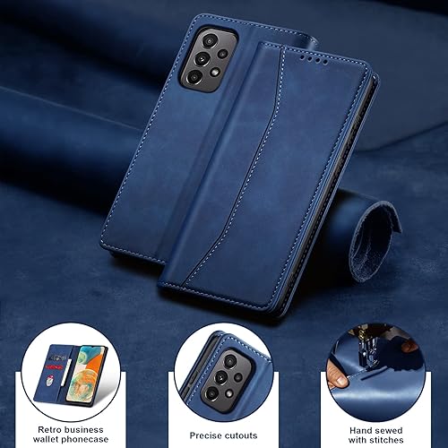Miniatura 7 de Jasonyu Funda tipo cartera con tapa para Samsung Galaxy A23 5G4G, funda magnética de cuero con tarjetero, función atril, funda protectora duradera