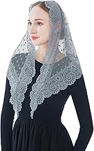 Wgior Triangle Vintage Inspired Lace Chapel Veils Catholic Mass Head Covering Scarf Mantilla Veils for Church