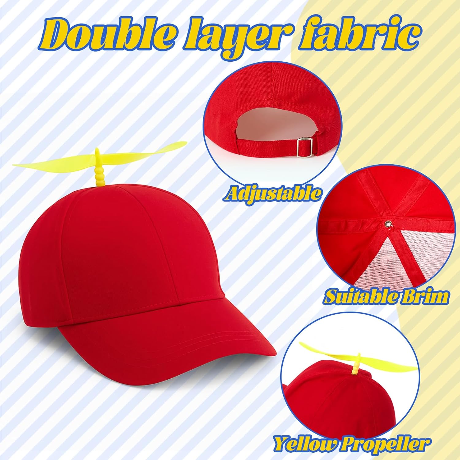 Sintege Propeller Top Hat Rainbow Nerd Silly Twirly Cap Helicopter Hat with Spinner and Adjustable Bowtie for Costumes