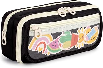 Large Girl's Pencil Case with 5 Compartments, Pencil Bag