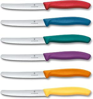 Victorinox 6x Frühstücksmesser 11 cm Wellenschliff, Tomatenmesser