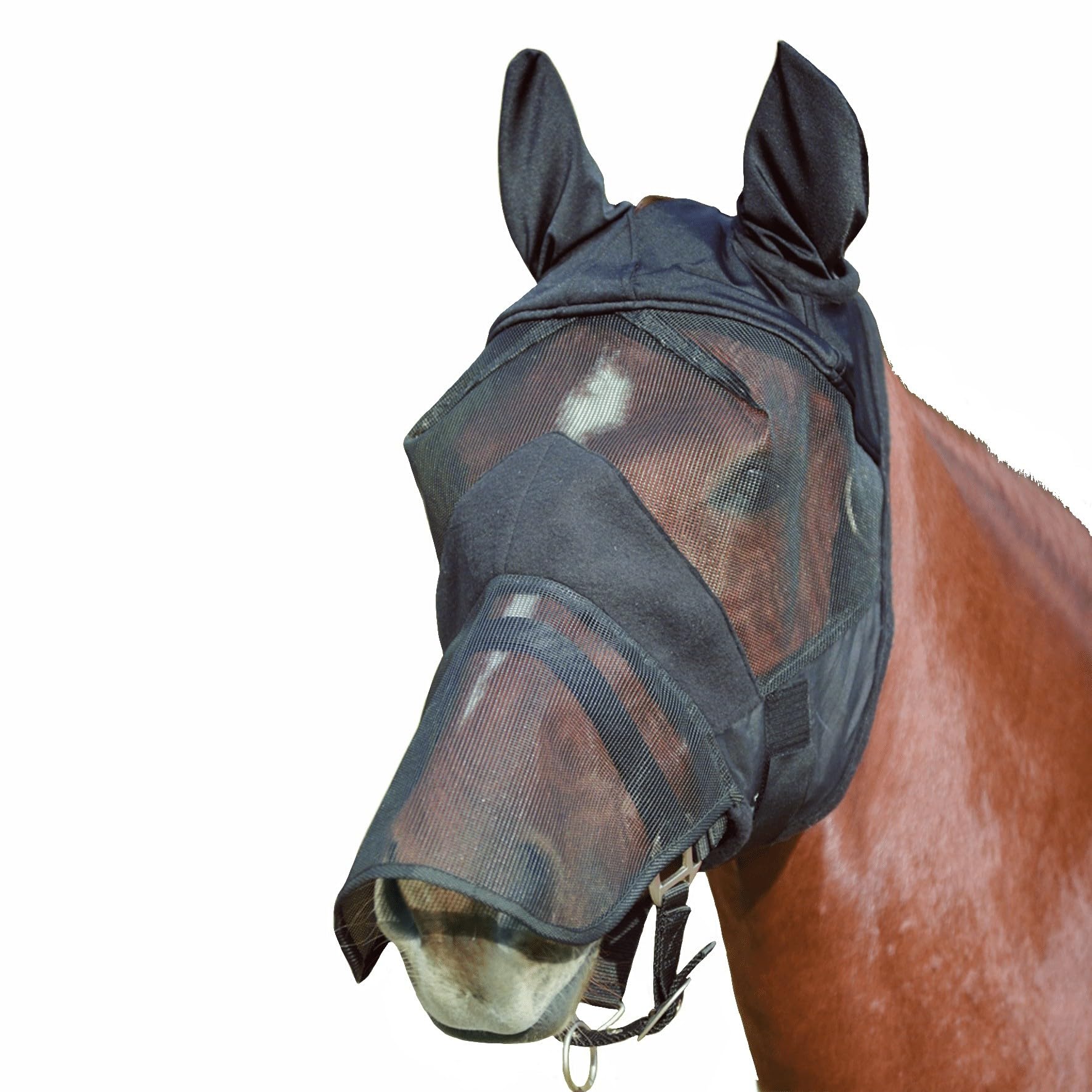 WALDHAUSEN Maschera da mosche premium con orecchie a sangue caldo, nero