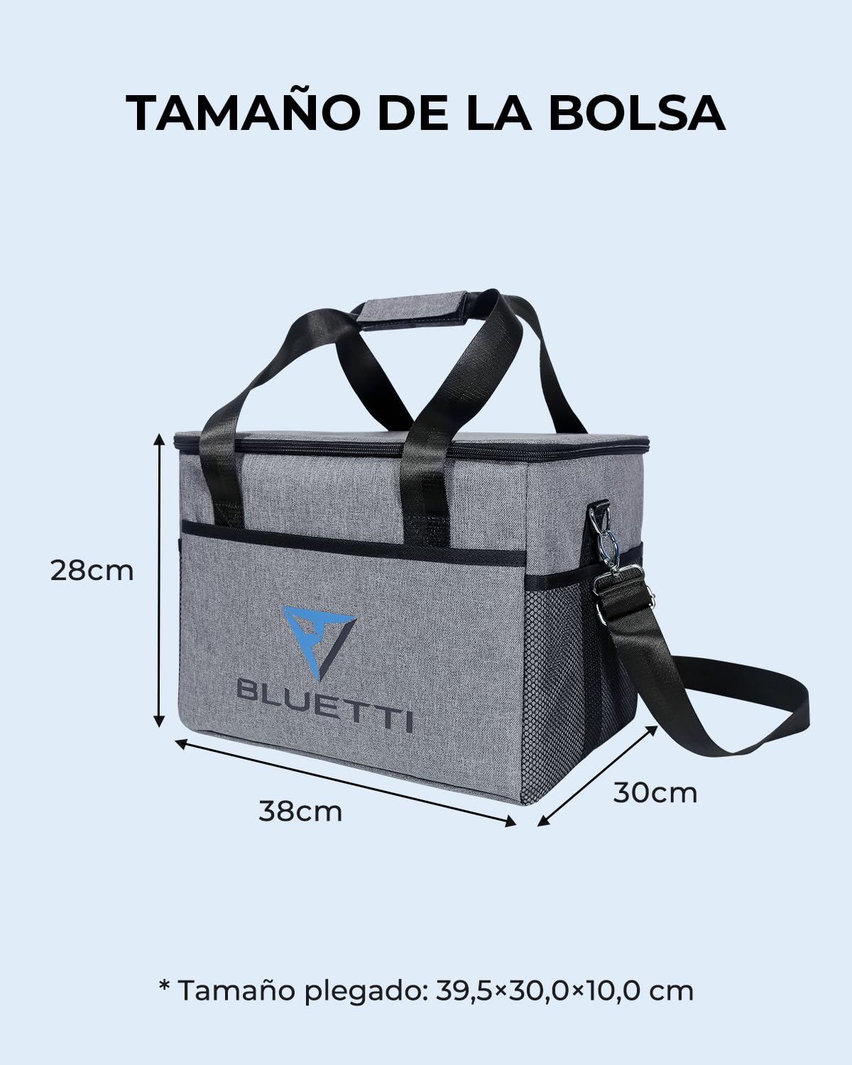 BLUETTI Bolsa de Transporte para estación de energía portátil EB3A EB70 EB55 AC50S, Color Gris