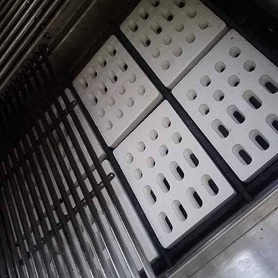 8-Pack Ceramic Briquettes, Stainless Steel, Unflavored, Grill Ceramic Briquettes, Replacement Parts for Barbeques Galore Grand Turbo, Members Mark, Grand Hall Gas Grills